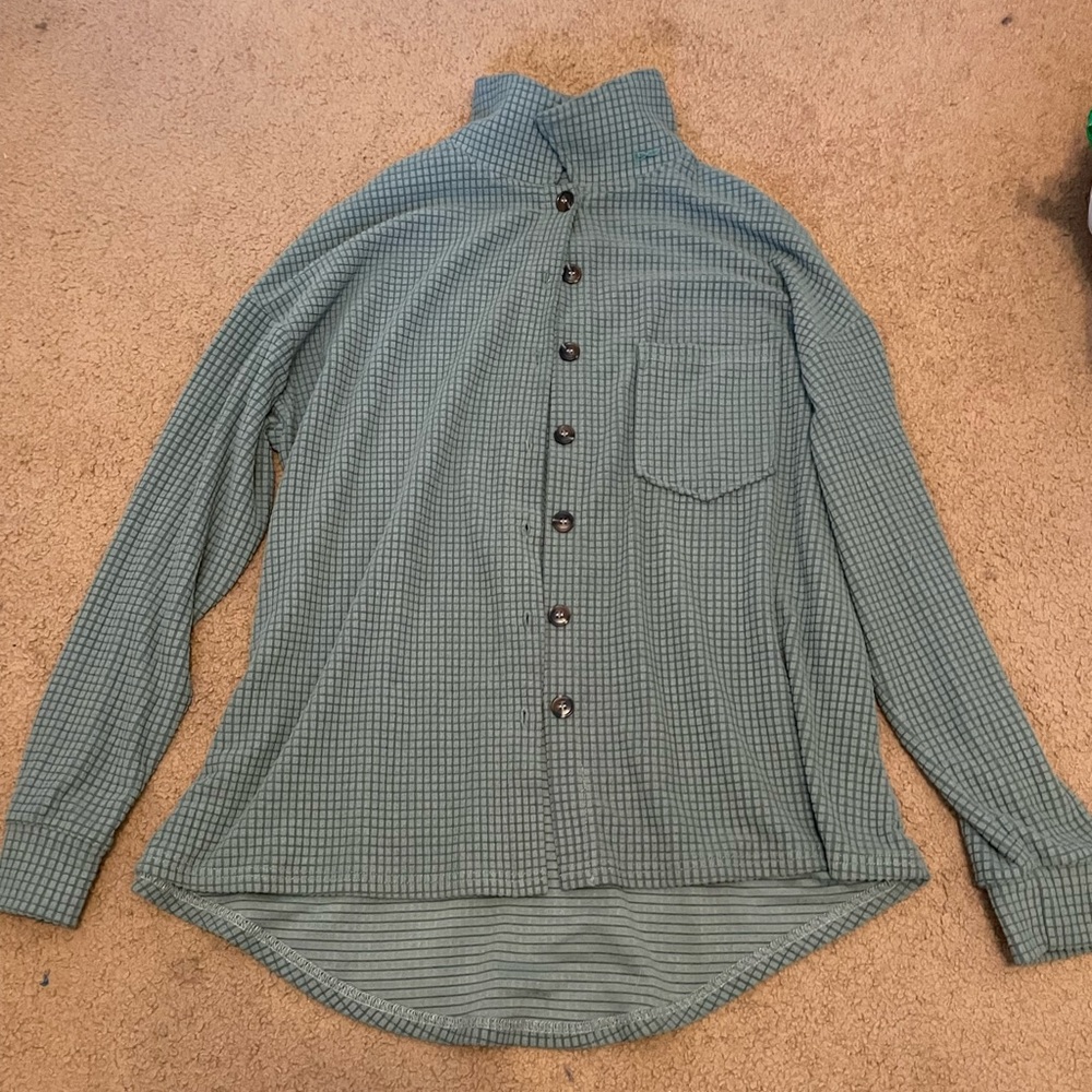 Green plaid button up